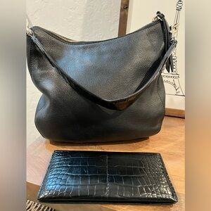 Banbana Republic leather/crocodile purse and wallet  set.